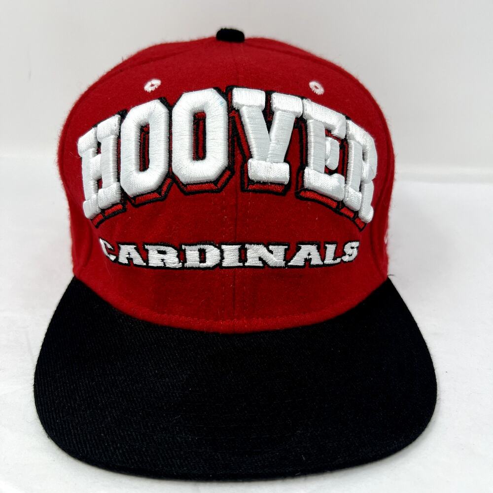 Upper Classmen Hoover Cardinals Wool Snapback Hat Red Black Vintage Style